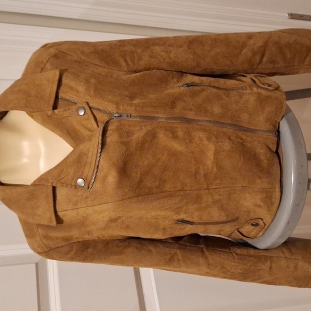 Faux Suede Brown Wom Lg Jacket Coastal Cowgirl Waist Length Jack by BB Dakota